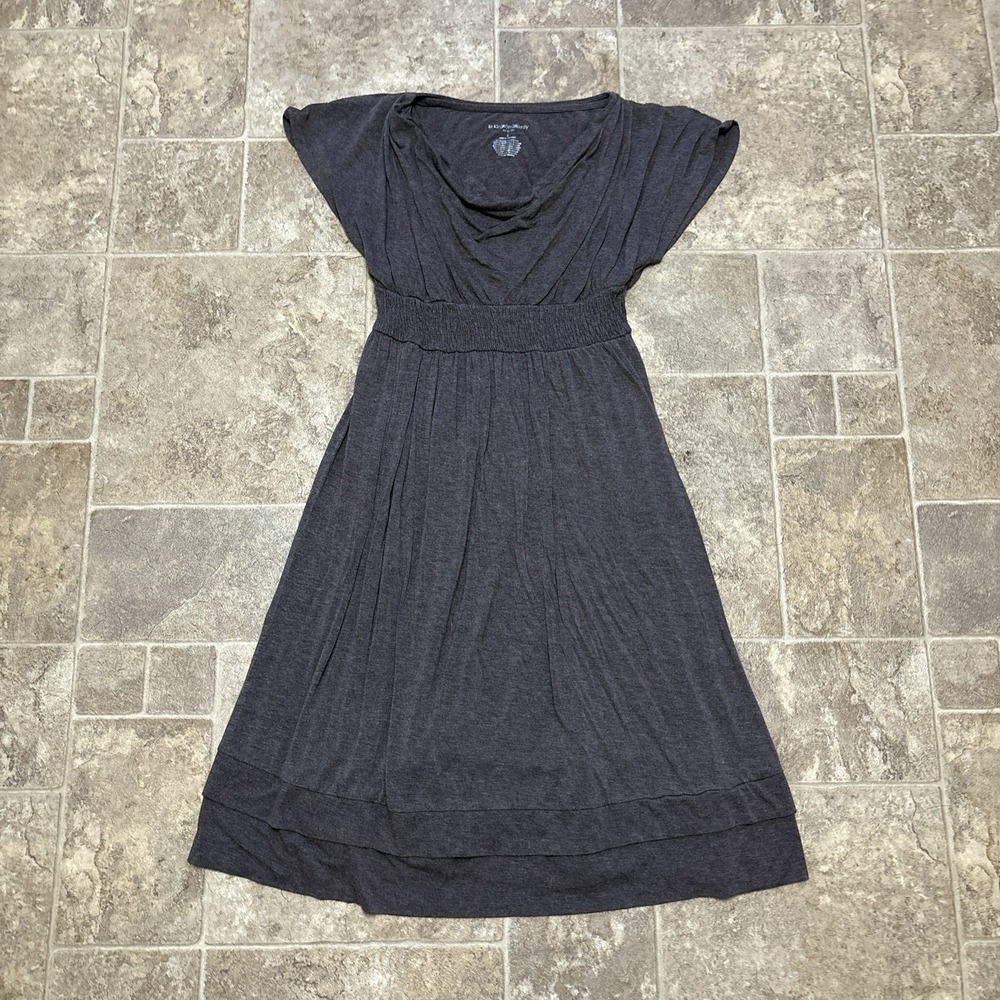 Liz Lange Maternity Dress Small Taupe/Gray Cowl Neck Super Stretchy Comfort